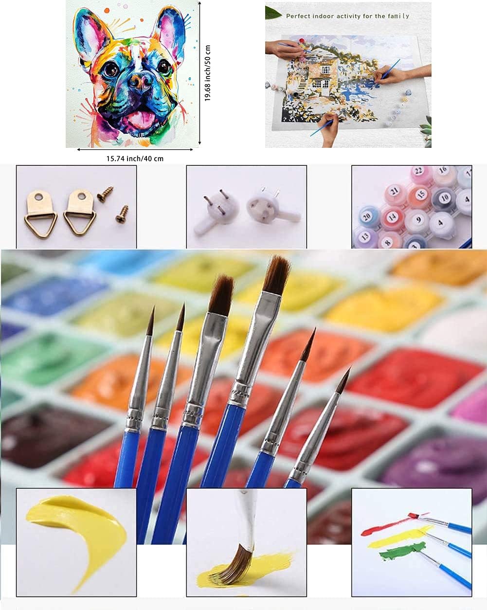 HANJINYU Paint by Numbers for Adult & Kids, DIY Canvas Oil Painting Kit for Adult Kids Beginner Paint by Number Kits - Image 5