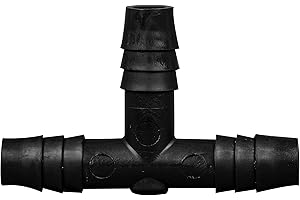 FOXX LIFE SCIENCES Polyethylene T-Type Barbed Tubing Connectors (Tee-Shaped), Three 3/8 Inch Barbs,(Pack of 10)