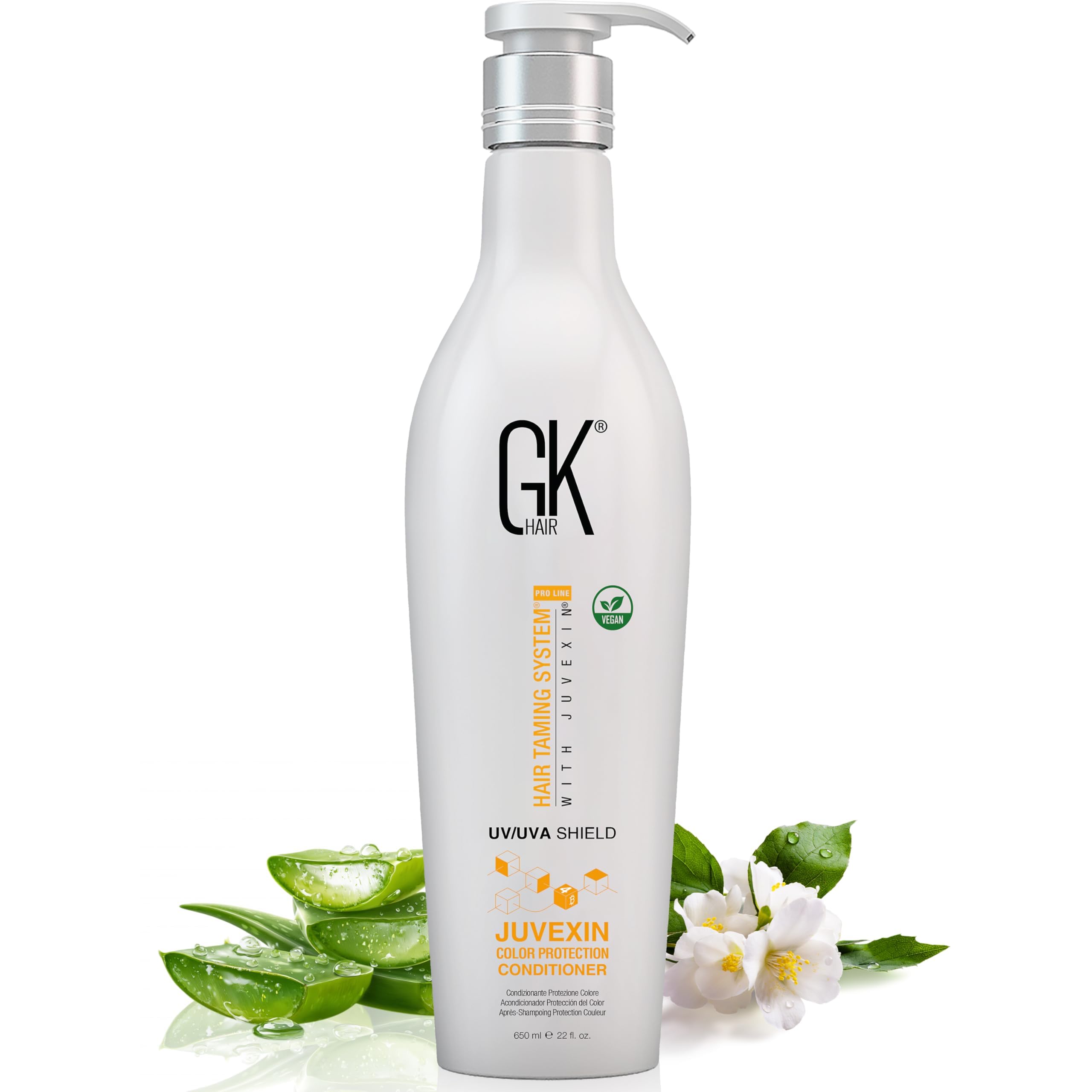 GK HAIR Global Keratin Colored Shield Conditioner (650ml/22 Fl Oz) for Dry, Deep Cleansing Moisturizing Treatment Heat Protection for Color Treated Dry Damaged Curly Frizzy - Sulfate Free