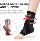 AVIDDA Ankle Support Brace Pair, Adjustable Plantar Fasciitis Compression view 3