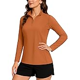 TACVASEN Women's Quarter Zip Pullover Golf Shirts UPF 50+ Long Sleeve Sun Shirts UV Protection Workout Tops