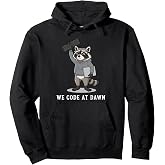 We Code At Dawn Funny Raccoon Programmer Software Engineer Pullover Hoodie