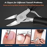 Wellehomi Toenail Clippers Heavy Duty Podiatrist Kit 11 Tools Gift Case view 3