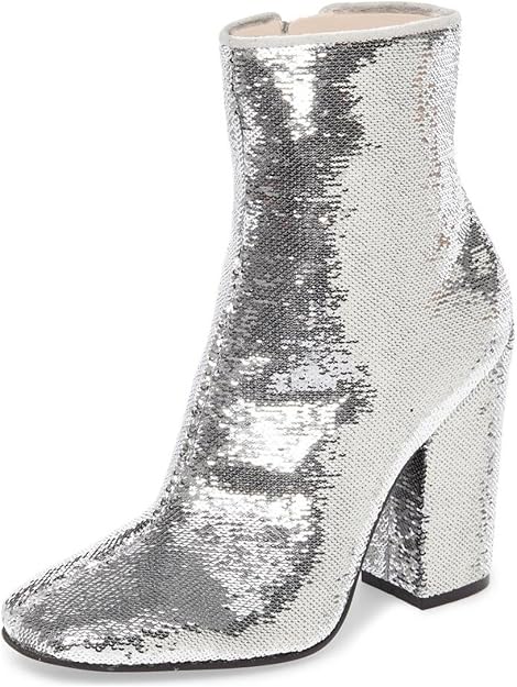 womens silver glitter boots