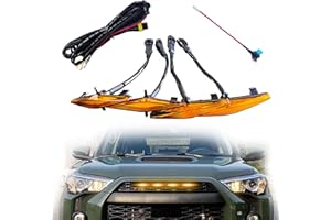VRASLY 4-PCS LED Amber Lights for 2014-2023 Toyota 4Runner TRD Pro Grille, Including SR5, TRD Off-Road, Limited, TRD Pro, Venture, Trail with Fuse & Wire Harness