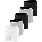BEENIUBEE Incontinence Underwear for Men 150ML Absorbent Washable Reusable Heavy Flow Bladder Cotton Leak Proof Protective Boxer Briefs 5 Pack (Multicolor02, Medium)