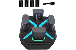 OTAKULICIOUS Battery Charger Station for Xbox One Controller with 4x1200mAh Rechargeable Battery Packs