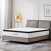 QEMNX 12 Inch Queen New Hybrid Mattress, Medium Firm, Reinforced Edge | Reinforced edges add stability, while memory foam and pocket coils relieve pressure