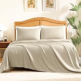 ClevaHome Queen Size Sheets, 4-Piece Fitted Queen Sheets, Sandy Beige | 14-inch Deep Pocket, Super Soft & Lightweight Microfi