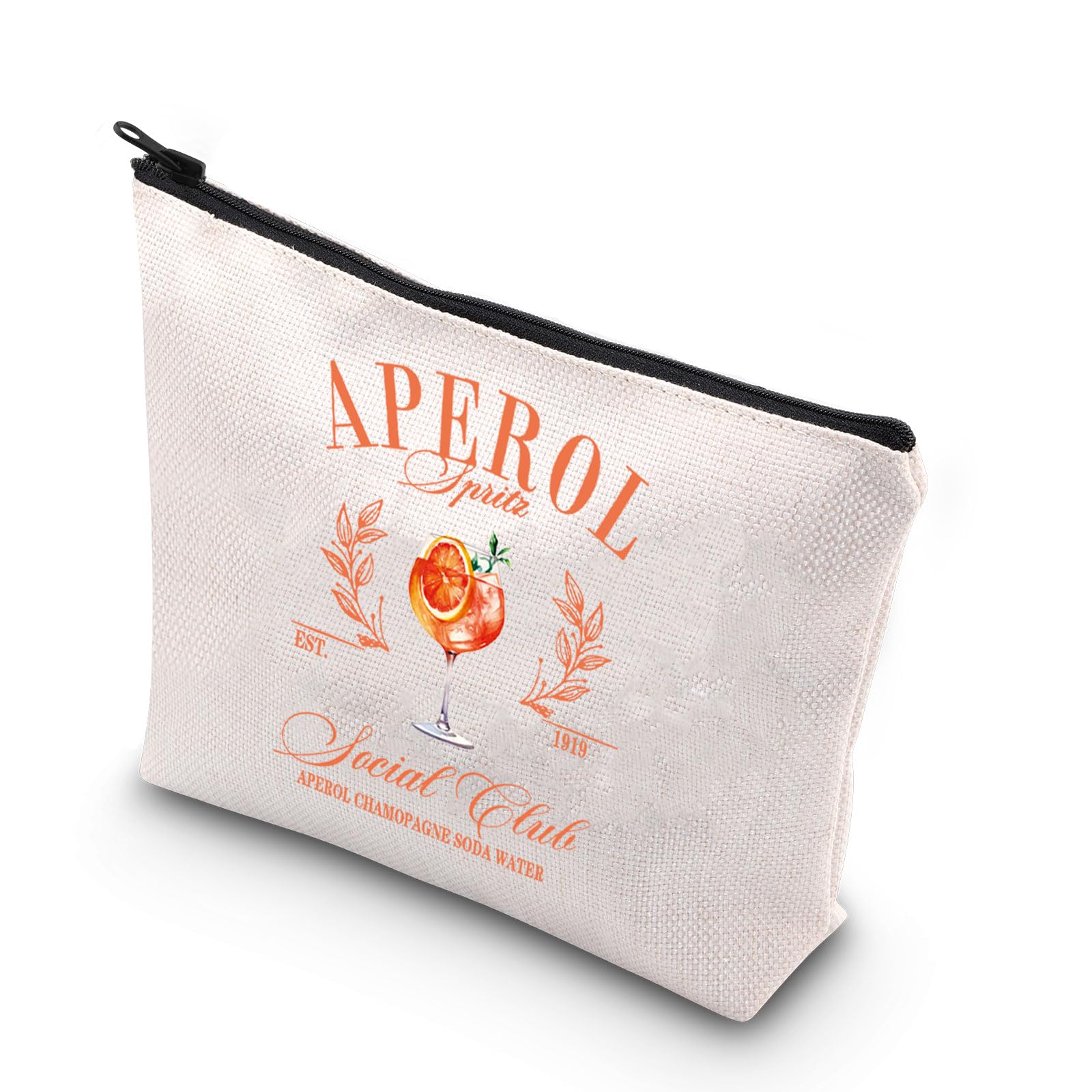 KUIYAI Aperol Gift Aperol Spritz Themed Gift Italian Summer Spritz Gift Cocktail Gift Aperol Spritz Zipper Pouch Makeup Bag (soda Water)