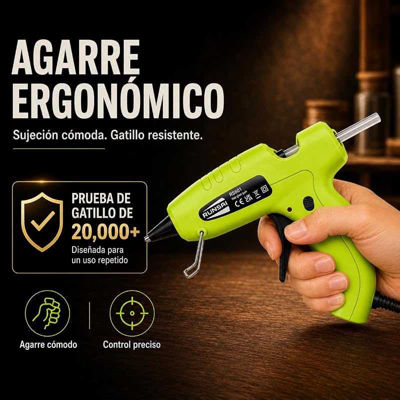 ® Pistola de silicone quente anti-gotejamento com 30 sticks de cola 7mm-30W