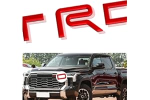 JHAZE Front Grill Letter Inserts Compatible for 2022 2023 2024 Tundra TRD, 4D Raised and Strong Adhesive Decals Letters Front Grill Emblem Decal Sticker - Red