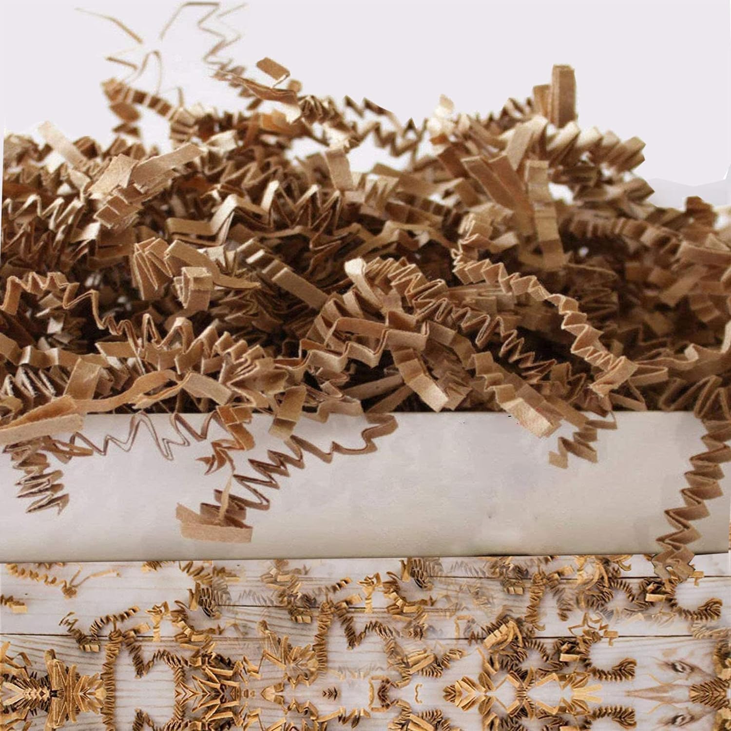 Photo 1 of 2LB Crinkle Cut Paper for Gift Basket & Moving Boxes, Shred Paper Filler for Gift Packing Wrapping Stuffing Brown