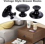 TsunNee 24Pcs Vintage Cabinet Knobs 30mm Round Black Iron Drawer Handles view 5