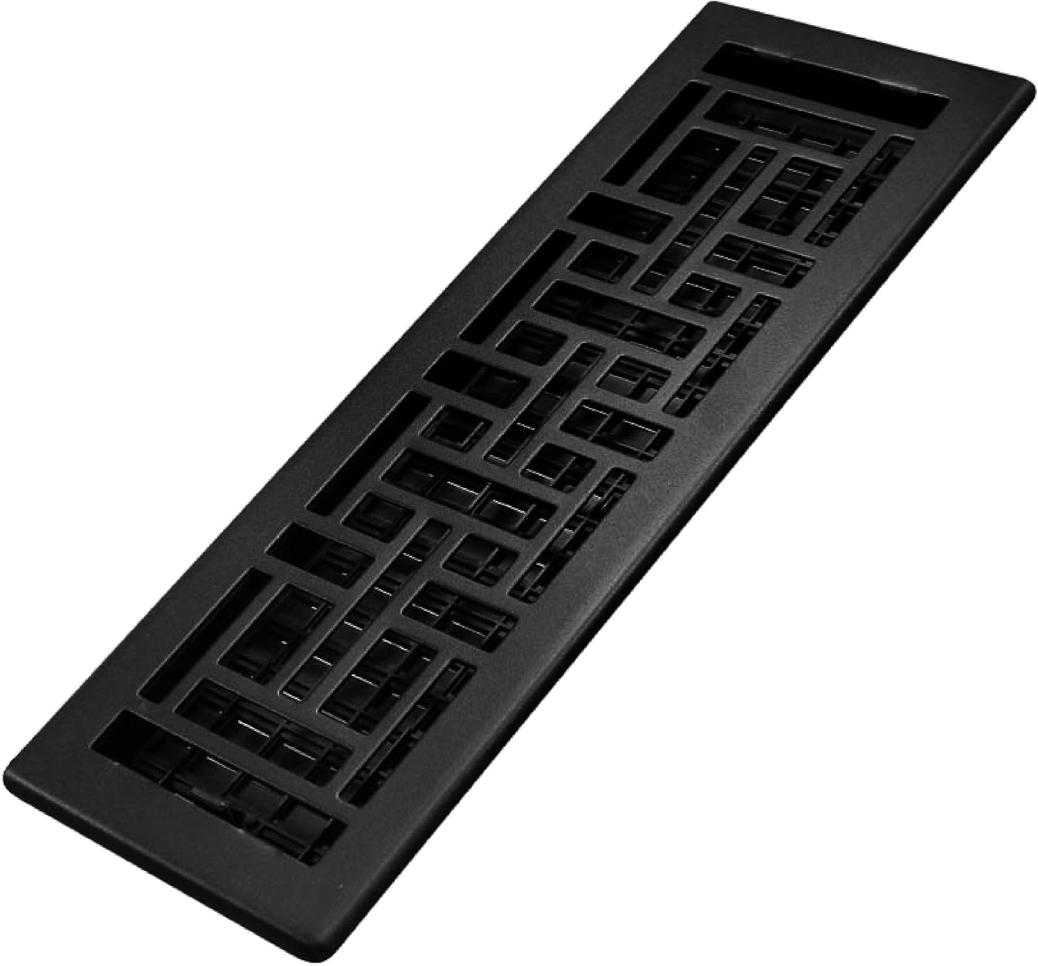 Registers, Grilles & Vents - Decor Grates AJH414-BLK Oriental Floor Register, 4x14 Inches, Textured Black