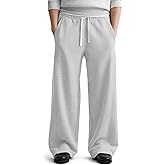 HeSaYep Men's Fleece Lined Sweatpants Baggy Wide Leg Lounge Sweat Pants with Pockets
