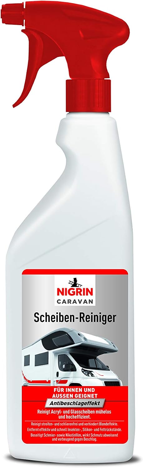 NIGRIN 20034 Caravan Acrylic and Windscreen Cleaner for Indoor and Outdoor Use 0.75 Litres, 750 ml (Pack of 1)