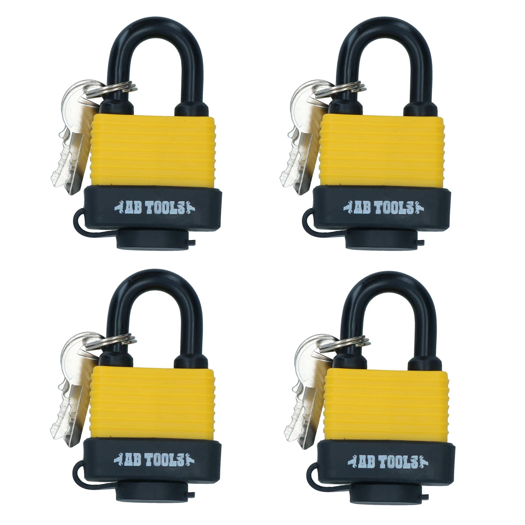 4 Keyed Alike 40mm Water Resistant Waterproof Padlocks 4 Locks 8 Keys Security