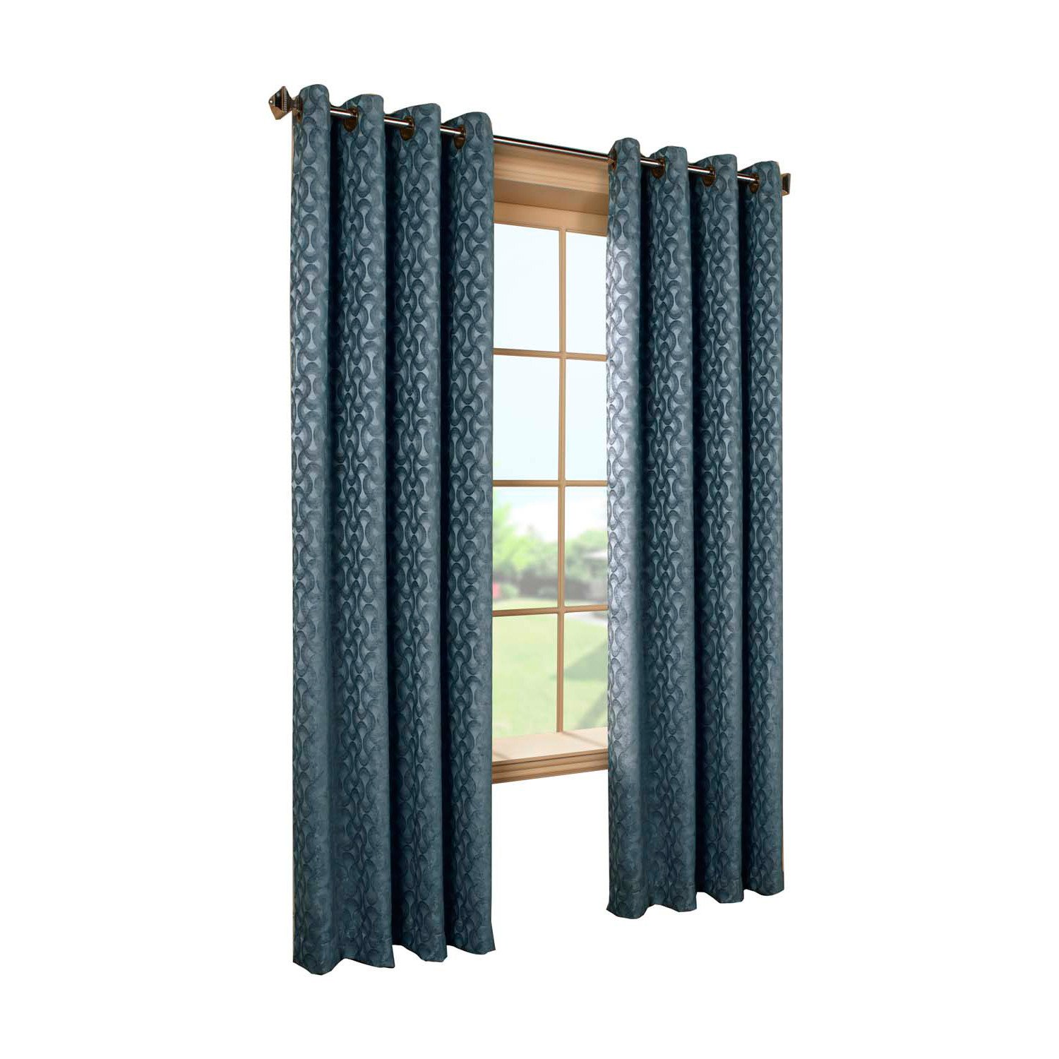 Common Wealth Home Fashions Rope Chenille Couture Patterned Curtain, 52 x 95