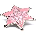 Shower Games & Co. Pink Cowgirl Sheriff Badge - Cute Accessory for Women's Cowgirl Costumes, Dress-Up Parties, Halloween & Western-Themed Birthday Celebrations