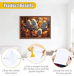 SietDESEO 6 Pieces Puzzle Saver Sheets Peel and