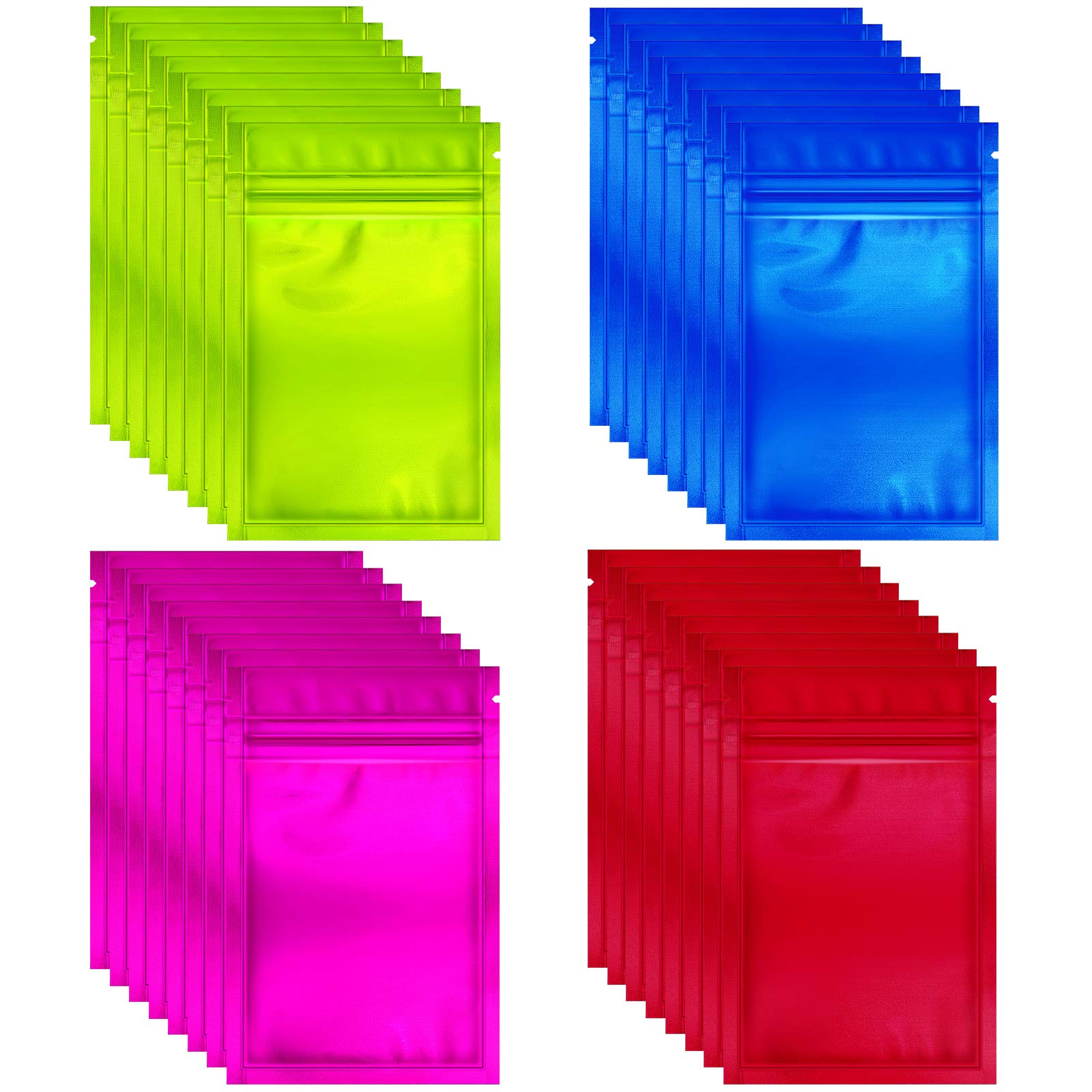 200 Pieces Mylar Bags Resealable Smell Proof Bags Food Storage Aluminum Foil Bags for Food Coffee Beans Candy Self Sealing Storage Supplies, Multicolor, 2.8 x 4 Inch