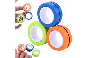 Dermasy Magnetic Rings Fidget Toy 2021 Newest 3 PCS Set Novelty Fidget Toys for Stress and Anxiety Relief Great Gift for Teens Kids Adults with OCD ADHD Autistc (3Pcs Muticolor)