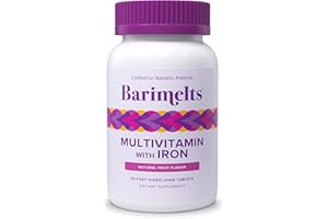 BariMelts Bariatric Multivitamin with Iron, 60 Fast-Dissolving Tablets (1-Month Supply), Sugar-Free Bariatric Vitamins for Women, Natural Fruit Flavor​