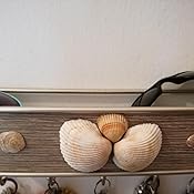 Homdat Portachiavi Da Parete, Portachiavi Con 4 Ganci Doppi Per Chiavi E Recinzione, Organizer Da Parete In Legno Con Ripiano Per Ingresso, Fango - Foto 10