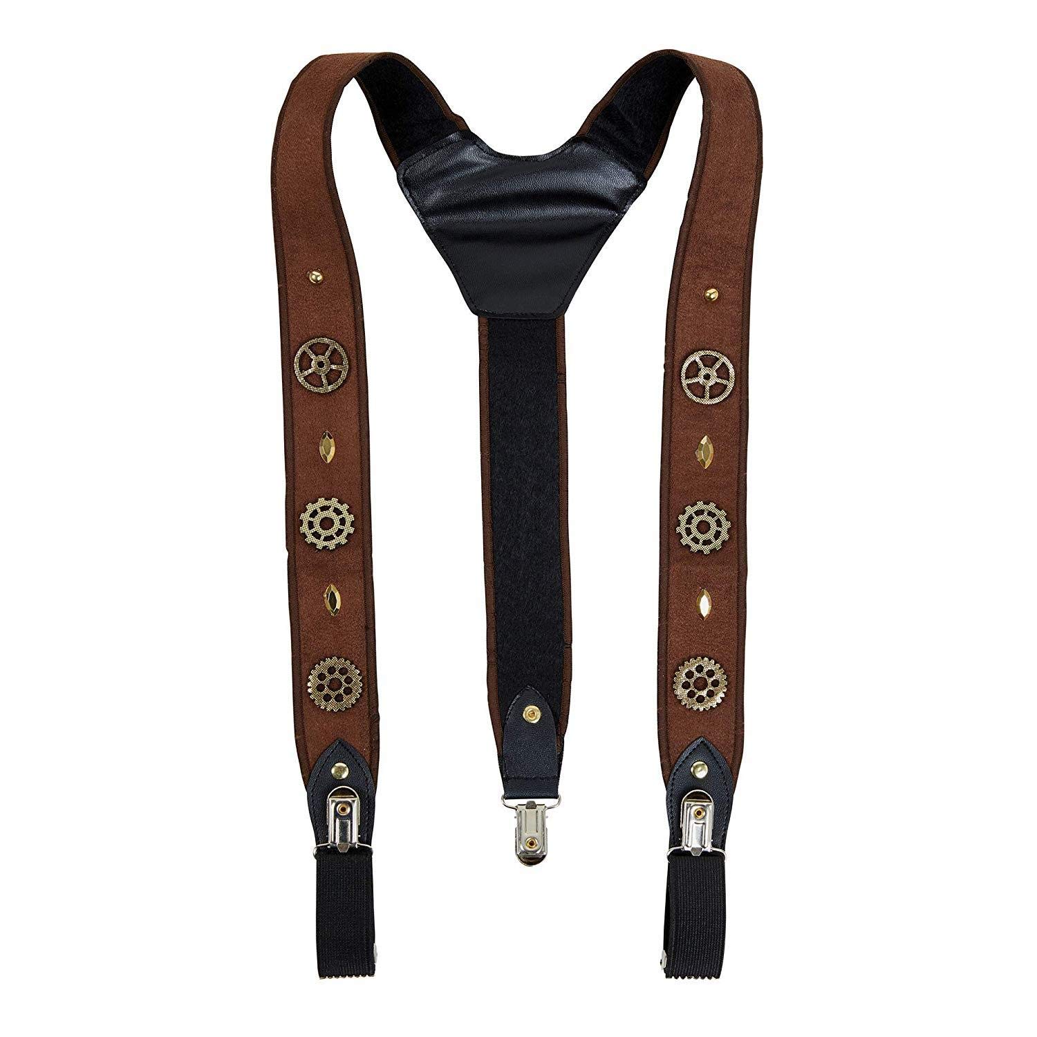 Bristol Novelty BA2997 Steampunk Braces, Adult, Brown