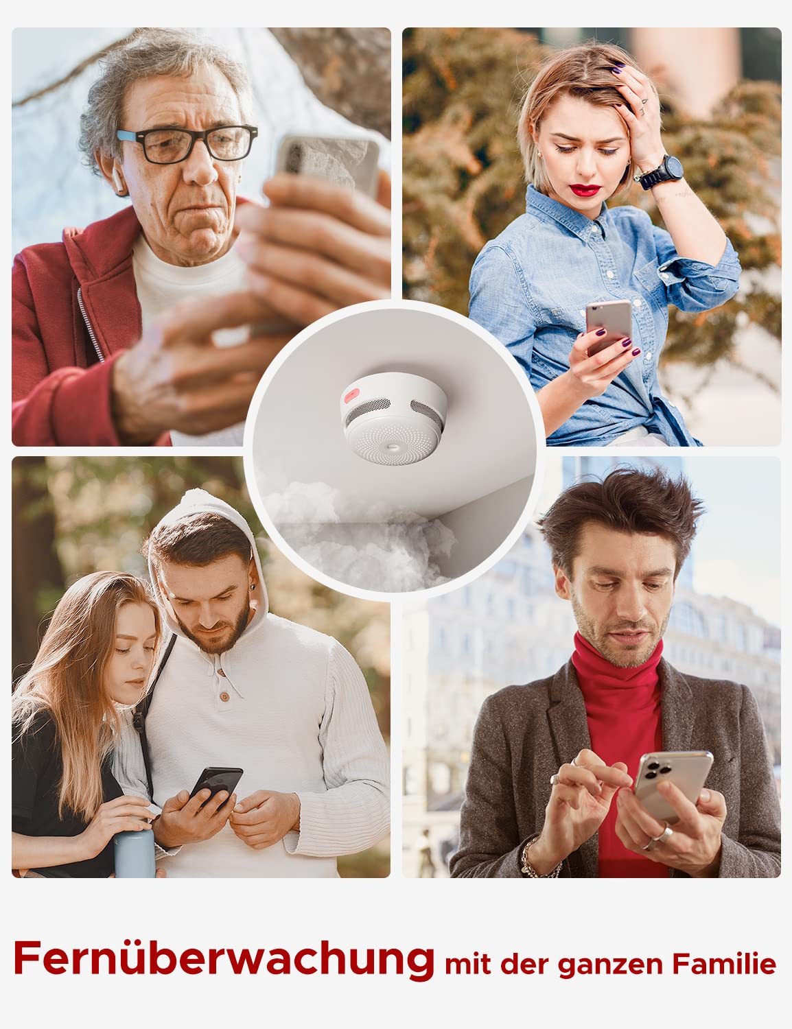 X-Sense Rauchmelder WLAN, entspricht der Norm EN14604, Rauchmelder Smart mit austauschbarer Batterie, Benachrichtigungen über die App, 3 Stück 5