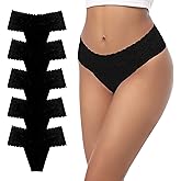 GAREDOB Women's High Waisted Thong Comfortable Sexy Thong Underwear Full Coverage Soft Tangas Thongs