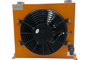 CHAOHAI AH1012T-CA 12VDC Industrial Hydraulic Oil Cooler 120W 100L/Min Flow Fan Radiator, Low Noise and Power Usage, for Engineering Machinery Replace # AH1012T
