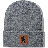 Pnkvnlo Bigfoot Beanie for Men - Sasquatch Hat Winter Knit Cuffed Beanie for Women - Bigfoot Gifts for Christmas & New Year