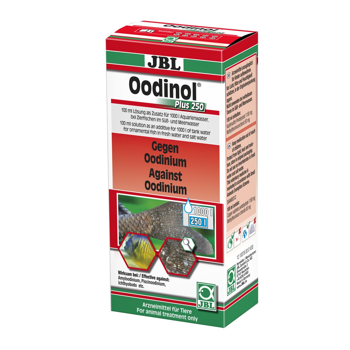 JBL Oodinol Plus 250 100 ml, Remedy for treatment of velvet disease in aquarium fish