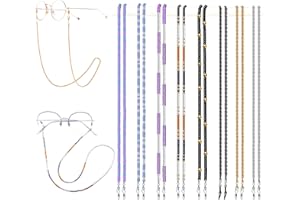 Damanse Eyeglass Chain,8 Pcs Beaded Eye Glasses Strap Holders around Neck For Women