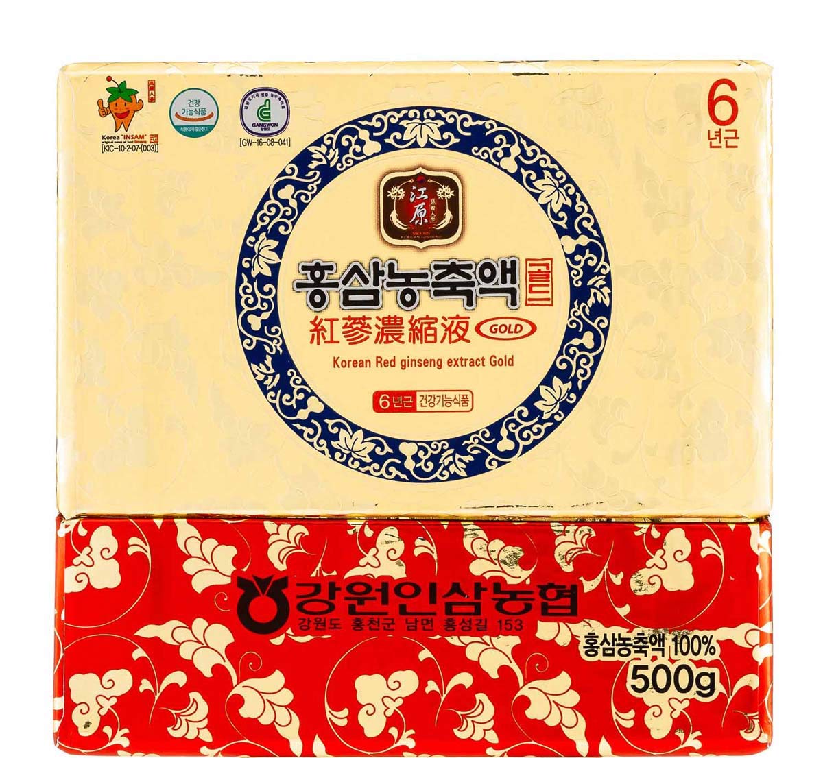 Gangwoninsam] Korean Red Ginseng Extract Gold 500g / 17.63 fl. oz – Contains 100% Pure Korean 6-Year-Old Red Ginseng Root Extract