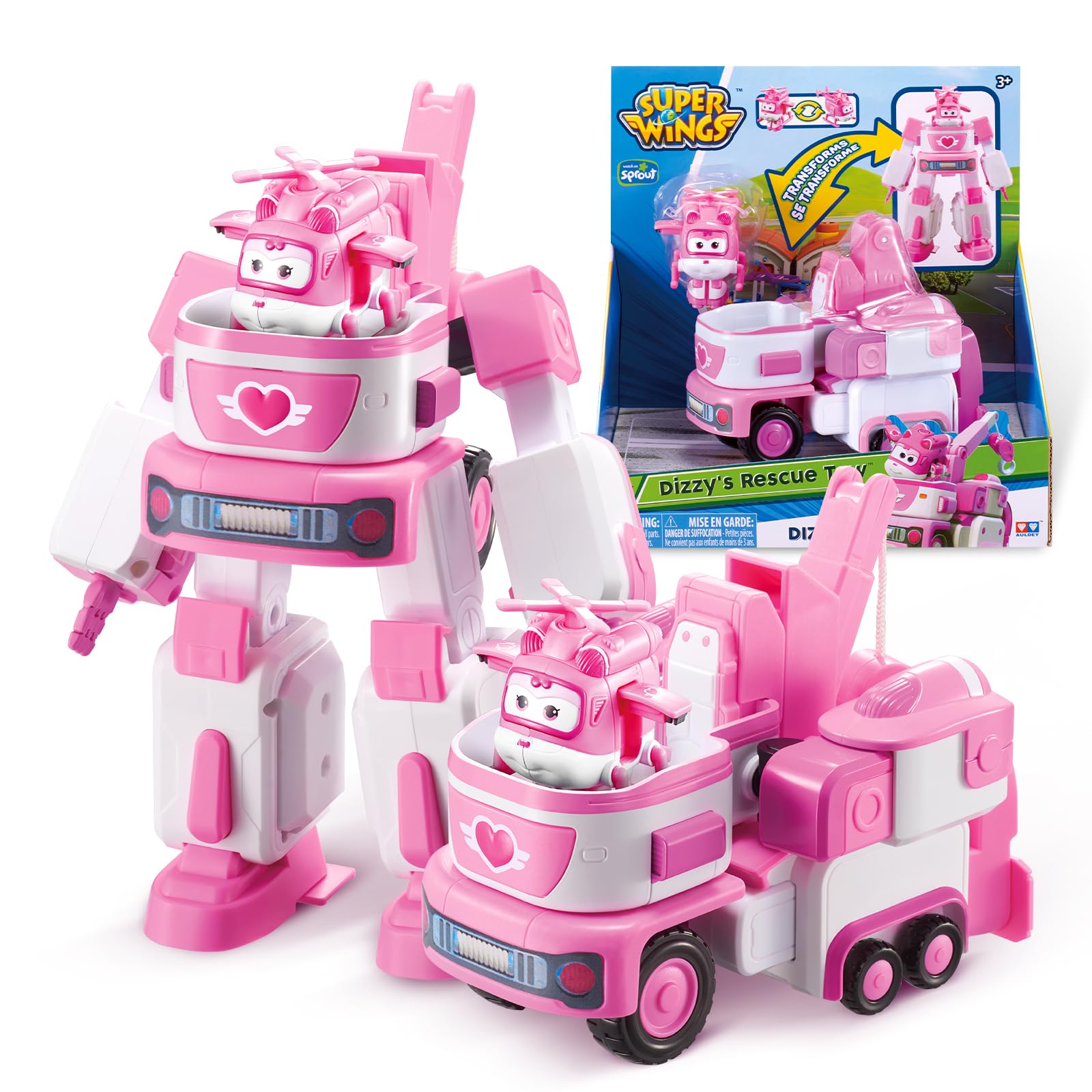Super Wings - Deluxe Transforming Vehicle | Series 2 | Dizzy | Plane and Bot Vehicle Set | Includes 2 inch Figure