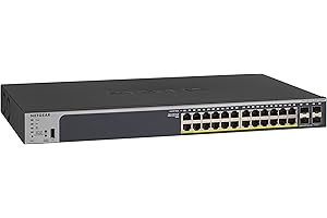 NETGEAR 28-Port Gigabit Ethernet Smart Managed Pro PoE Switch (GS728TPP) - with 24 x PoE+ @ 380W, 4 x 1G SFP, Desktop/Rackmou