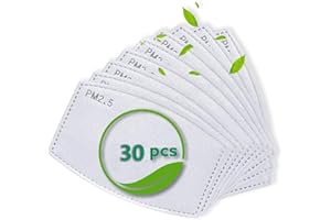 NBDIB 30PCS PCS Adult PM2.5 Activated Carbon Filter 5 Layers Replaceable Anti Haze Filter Paper