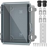 Joinfworld Outdoor WiFi Enclosure Weatherproof Locking Outdoor WiFi Box Plastic Waterproof Switch Router Enclosure Box 8.7x6.7x4.3