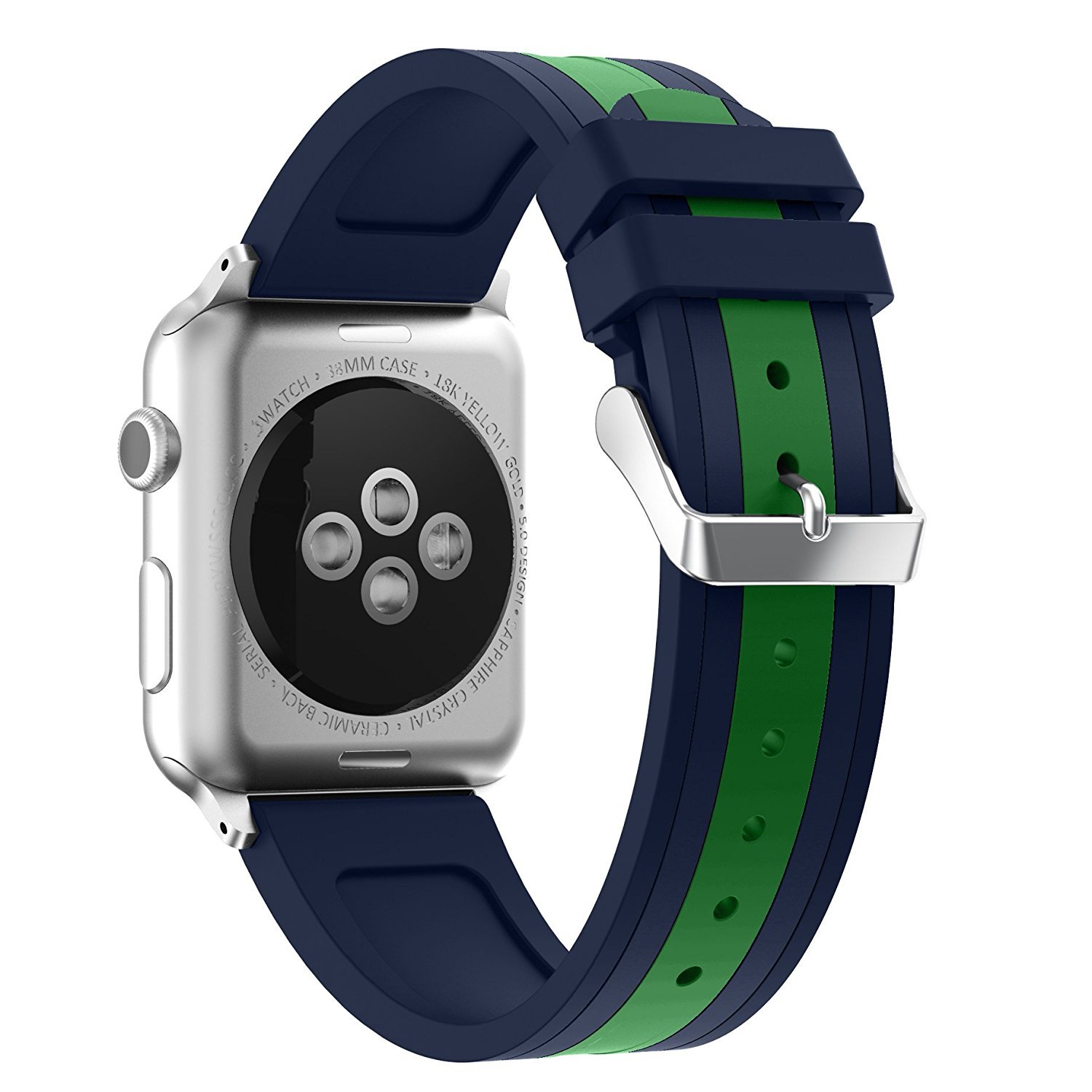 AISPORTS Compatible for Apple Watch Strap 49mm 46mm 45mm 44mm 42mm Silicone, Soft Sport Wristband Metal Buckle Bracelet Replacement Strap for Apple Watch Ultra 2/Ultra/Series 10/9/8/7/6/5/4/3/2/1/SE