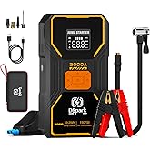 B31 2000A 16000mAh 12V Car Jump Starter,Battery Booster with Air Compressor | 150PSI Auto‑shut‑off Tire Inflator,Digital Display, Multi‑Safety,Spark‑Proof &amp; Reverse‑Protect,,7.0L Gas/6.5L Diesel Engines