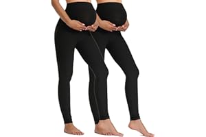 Foucome Women's Maternity Leggings Over The Belly Pregnancy Active Workout Yoga Tights Pants