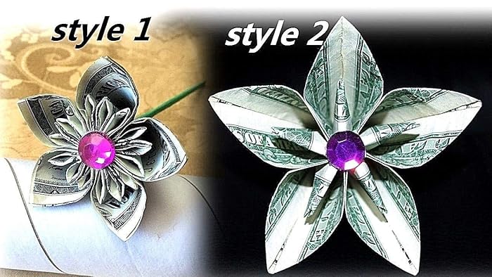 Amazon.com: Money Origami flower 5 real $1 dollar bills ...