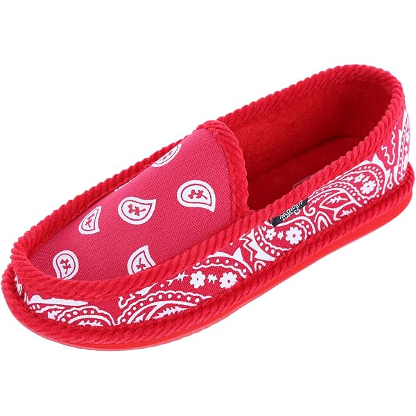 Goat Crew New In Box Red White  Bandana House Shoes Slippers Size 11 BANDANA HOUSE SHOES PAISLEY RDWH MEN main image 2