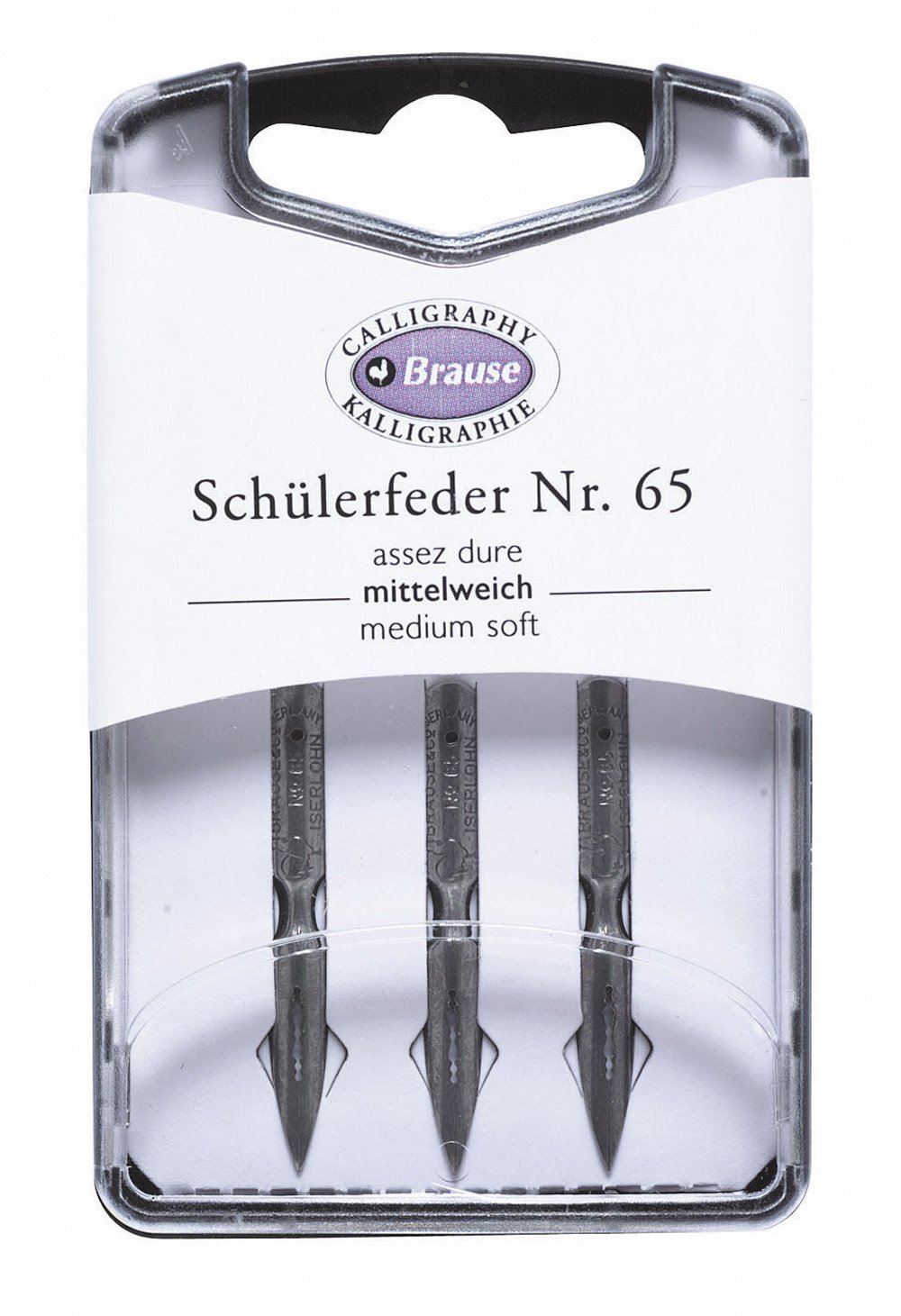 Brause 300065B - Writing nibs for pen/ nib holder - Box of 3 l'Ecolière metal nibs - Made in Germany - Calligraphy - Creative Tools - Drawing/ Writing