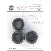 Dritz Curtain Grommets, 1" (25 mm) Inner Diameter, Heavy-Duty Plastic, Black Color, Snap-On Design, Tool-Free Installation, 8-Pack