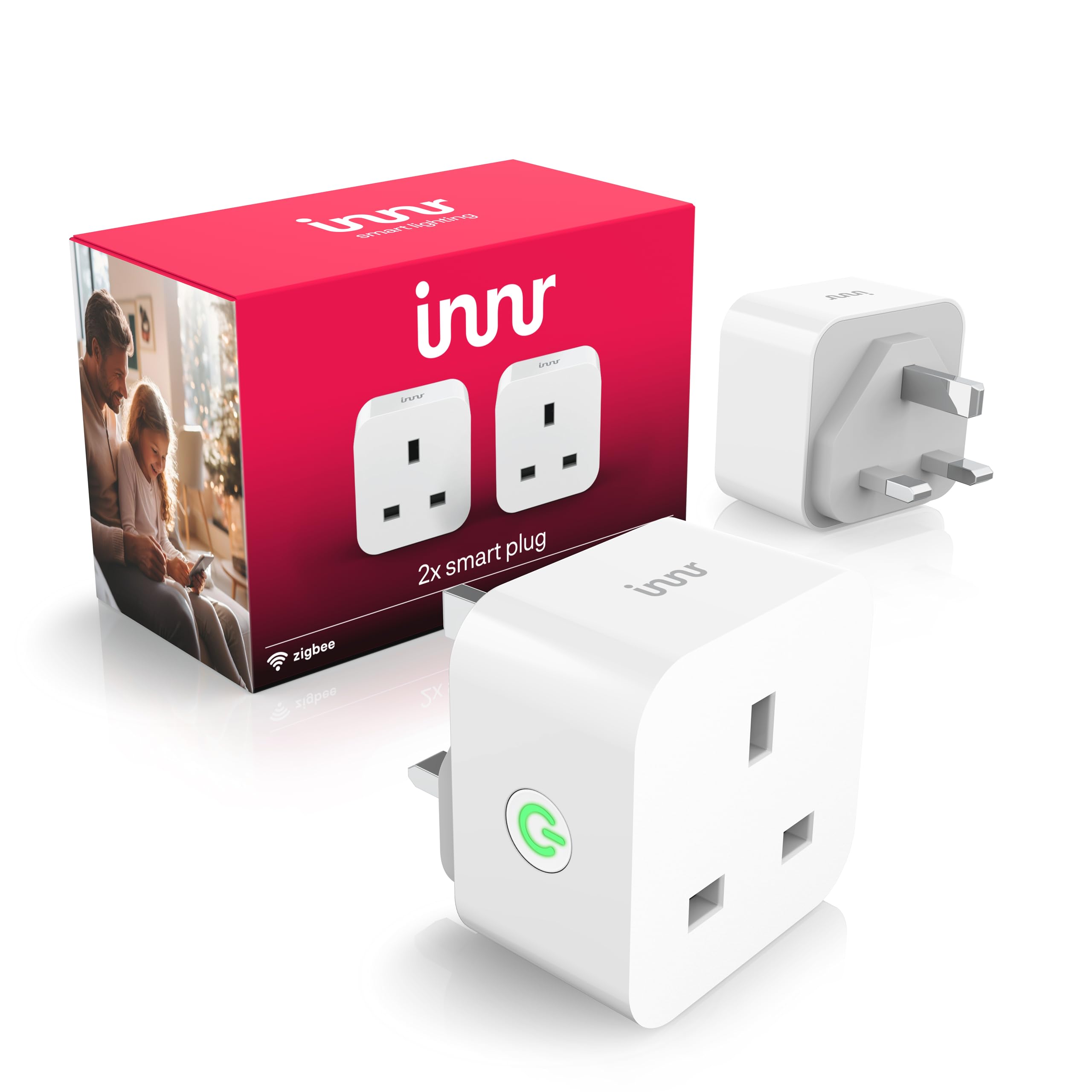 Innr Zigbee Smart Plug, Works with Hue* and Alexa, works as Zigbee Repeater, Power Monitoring, 13A Smart Socket, 2-Pack