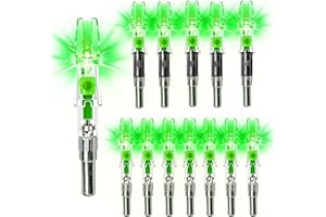 LightingU 12pcs X Lighted Nocks for Arrows with .204'' .233'' .244'' .246'' Inside Diameter with H, S, GT Bushings, High-Visi